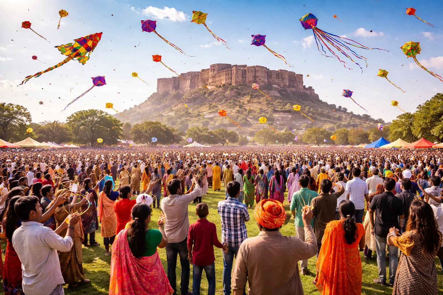 Attending the Internaltional Kites Festival